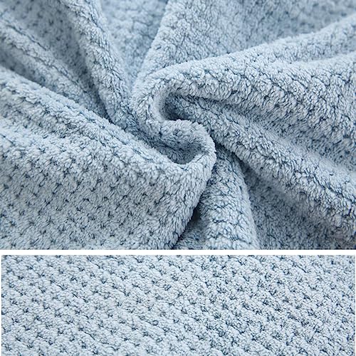 M-bestl 2 Pack Absorbent Microfiber Hair Towel Wrap,Anti-frizz Hair Drying Towel with Button to Dry Hair Quickly,25.6X9.8 inch (Gray&Blue) - color: Gray&blue