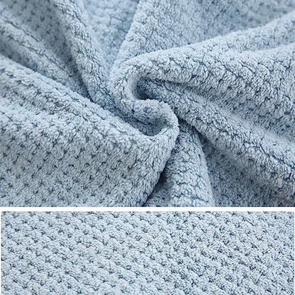 M-bestl 2 Pack Absorbent Microfiber Hair Towel Wrap,Anti-frizz Hair Drying Towel with Button to Dry Hair Quickly,25.6X9.8 inch (Gray&Blue) - color: Gray&blue