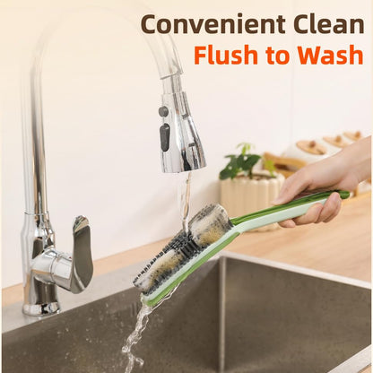 3-in-1 Detail Cleaning Brush, Crevice Grout Brush, Orange | Detachable Design Converts Between a Narrow Crevice Brush and Surface Scrubber, Ergonomic Grip & Hard Bristles for Deep Clean - color: Orange