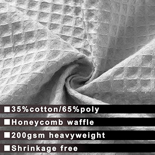 Barossa Design Cotton Waffle Weave Shower Curtain with Snap-in Liner Gray | Cotton Blend, Honeycomb Waffle, Fabric Snap on/off Liner, Water Repellent, Mesh Window, Machine Washable, 71x72 - color: Lake Wanaka Gray, size: 71"W x 72"L (Pack of 1)
