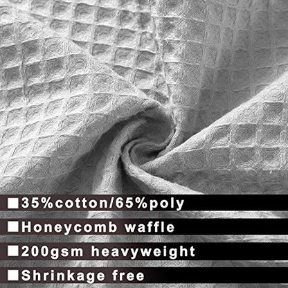 Barossa Design Cotton Waffle Weave Shower Curtain with Snap-in Liner Gray | Cotton Blend, Honeycomb Waffle, Fabric Snap on/off Liner, Water Repellent, Mesh Window, Machine Washable, 71x72 - color: Lake Wanaka Gray, size: 71"W x 72"L (Pack of 1)