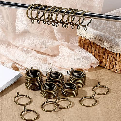 Maitys 100 Pcs Metal Curtain Rings with Eyelet 1.5-inch Inner Diameter Eyelet Curtain Rings for Drapery Clips Hooks for Sliding Window Bathroom Door Shower Rod (Bronze) - color: Bronze