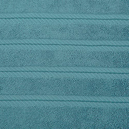 American Soft Linen 100% Carde Cotton 6 Piece Towel Set, 590 GSM Heavy Weight Soft Absorbent Turkish Towels for Bathroom, Teal Green - color: Colonial Blue