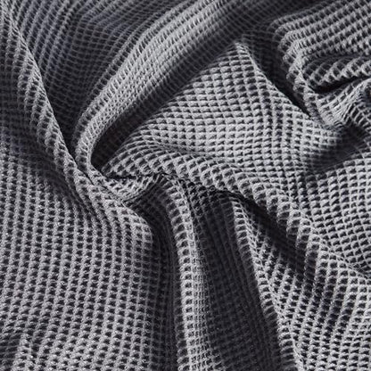 100% Lyocell from Organic Bamboo Waffle Bath Towel Set of 2, Slate (Grey), Soft, Absorbent, Quick-Drying, Sustainable Towels