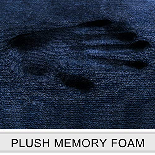 FEELSO Memory Foam Bath Mat, 3 Piece Rugs Soft Non Slip and Absorbent Bathroom Carpet, 20x31 inches Floor Mat, 20x22 inches U-Shaped Contour Rug and Toilet Lid Cover for Tub Shower & Bath Room, Blue | 3 Piece, 20x31 Inches, 20x22 Inches U-Shaped Contour B