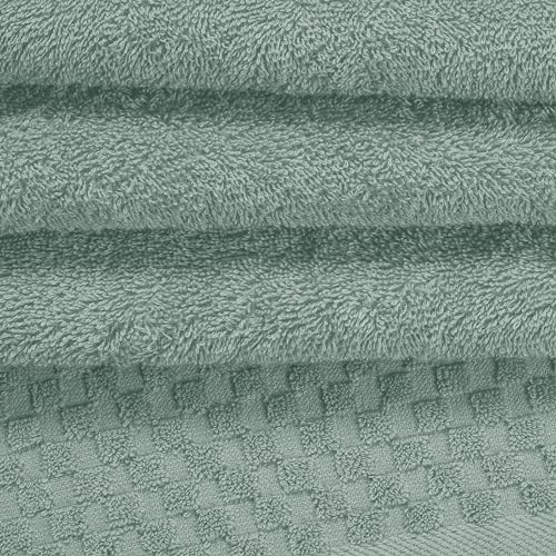 MyOwn Ultra Soft 3 Pack Cotton Towel Set, Contains a Bath Towels 28x55 inch, a Hand Towels 16x24 inch & a Wash Coths 12x12 inch, Ideal Everyday use, Compact & Lightweight - Jade - color: Jade, size: 3 Pack Set