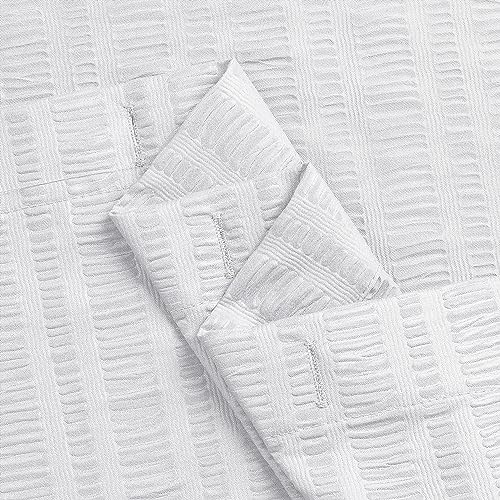 Aiyufeng Moga Stall Fabric Shower Curtain Waterproof, Soft & Lightweight Small Shower Curtain with Texture for Narrow Stall Size, Machine Washable, 36" Wx72 L, White - color: White, size: 36"W x 72"L (Pack of 1)