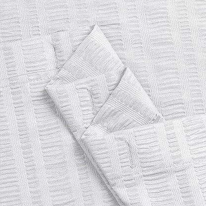 Aiyufeng Moga Stall Fabric Shower Curtain Waterproof, Soft & Lightweight Small Shower Curtain with Texture for Narrow Stall Size, Machine Washable, 36" Wx72 L, White - color: White, size: 36"W x 72"L (Pack of 1)