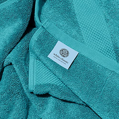 White Classic Luxury Bath Towels Large - Cotton Hotel spa Bathroom Towel |30x56 | 4 Pack | Aqua - color: Aqua
