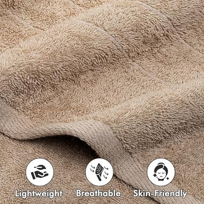 Bath Sheets – 550 GSM Extra Large Bathroom Sheet Set – Pack of 2 Jumbo Towels Beige (71x35in) – 100% Ring Spun Cotton Soft Quick Dry Large Bath Towels for Adults Hotel Spa Bathroom Use - color: Beige, size: Bath Sheets