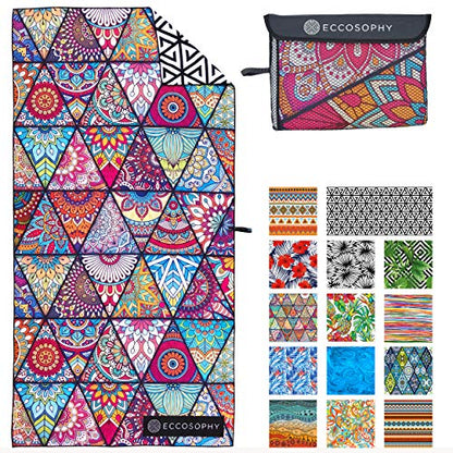 Microfiber Beach Towel - Quick Dry, Sand Free and Oversized 71x35 | Super absorbent, lightweight, swimming, gym, extra large, pool, cruise, camping, yoga, travel, compact, carry bag, vacation - color: Havana