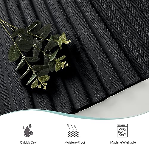 Aiyufeng Moga Fabric Black Shower Curtain 36 x 72 Inches Bath Stall Size, Hotel Quality, Washable, Black Spa Bathroom Curtains, 36x72 - color: Black, size: 36"W x 72"L (Pack of 1)