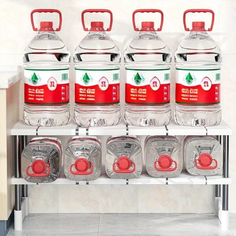 1 Stainless Steel Expandable Kitchen Sink Storage Rack Cabinet Storage Multi-layer Multifunctional Internal Layered Storage Rack(Monolayer 2pcs) - color: Monolayer 2pcs