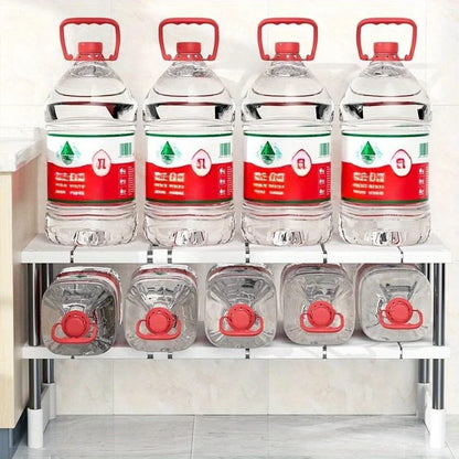 1 Stainless Steel Expandable Kitchen Sink Storage Rack Cabinet Storage Multi-layer Multifunctional Internal Layered Storage Rack(Monolayer 2pcs) - color: Monolayer 2pcs