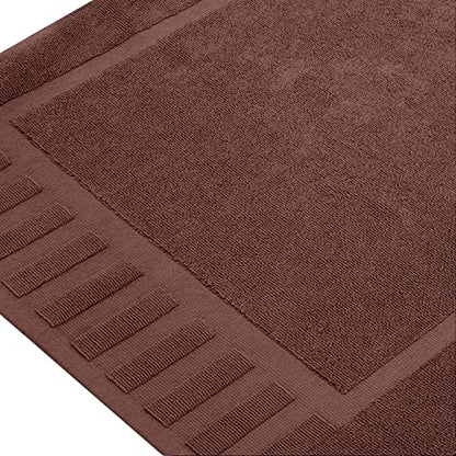White Classic Luxury Bath Mat Floor Towel Set - Absorbent Cotton Hotel Spa Shower/Bathtub Mats [Not a Bathroom Rug] 22"x34" | 2 Pack | Brown - color: 20: Brown
