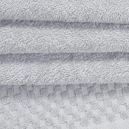 MyOwn Ultra Soft 3 Pack Cotton Towel Set, Contains a Bath Towels 28x55 inch, a Hand Towels 16x24 inch & a Wash Coths 12x12 inch, Ideal Everyday use, Compact & Lightweight - Light Grey - color: Light Grey, size: 3 Pack Set