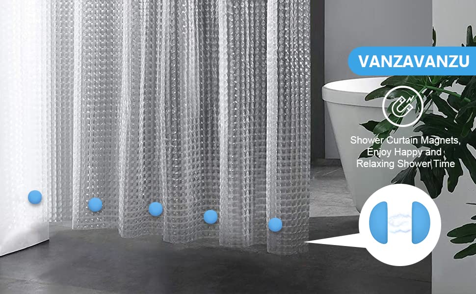 VANZAVANZU 5 Pairs Shower Curtain Weights, Silicone Wrapped Magnets, Heavy Duty Magnets Prevent Curtain Liner from Blowing, Rust-Free, Sea Blue - color: Sea Blue, size: 1.2"W x 1.2"L (Pack of 5)