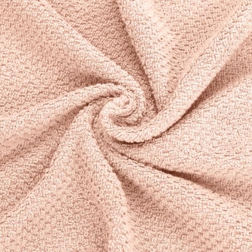 Feather & Stitch 100% Cotton 625 GSM Bath Towel Set of 6, Ultra Soft Highly Absorbent 2 Bath Towels, 2 Hand Towels & 2 Washcloth - Luxury Quick Dry Shower Towels (Pale Peach) - color: Pale Peach