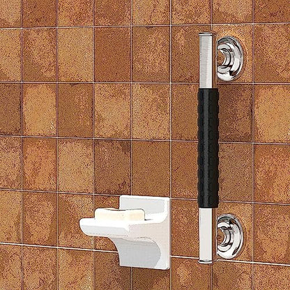 1-1/4 x 12inch Stainless Steel Bath Safety Grab Bar with Anti Slip Rubber Grip, ADA Compliant 500lbs Weight Support, Decorative Collection Miami, Brushed Nickel