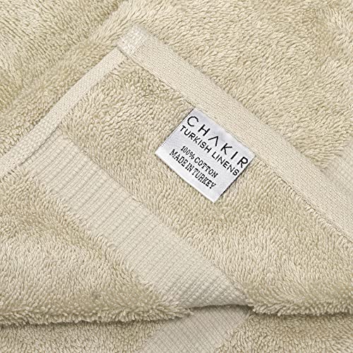 Chakir Turkish Linens 4 Piece Hand Towels, 100% Cotton Turkish Towels for Bathroom, Luxury Soft Absorbent Hand Towel Set, 16 x 30 Inches, Beige - color: Beige