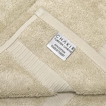 Chakir Turkish Linens 4 Piece Hand Towels, 100% Cotton Turkish Towels for Bathroom, Luxury Soft Absorbent Hand Towel Set, 16 x 30 Inches, Beige - color: Beige