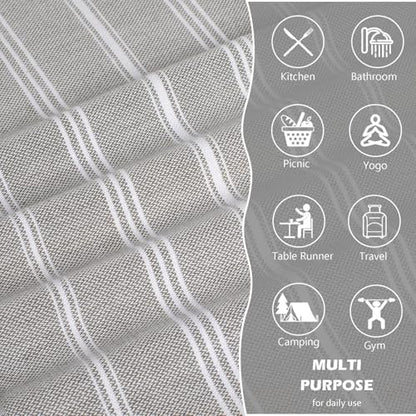 cabanana Hand Towels for Bathroom - 2-Pack,20x30 Inch-100% Cotton,Turkish Bathroom Hand Towels,Super Absorbent & Quick-Dry Soft for Bath, Kitchen, Spa, Face, Hair, Dishcloth (Gray) - color: Grey 20x30
