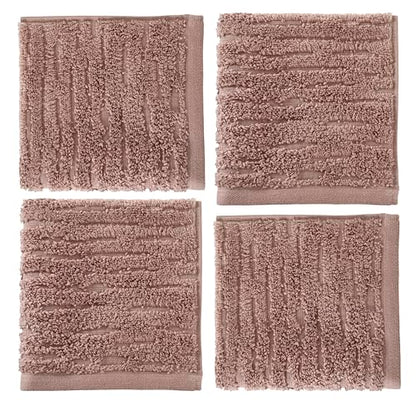 SKL Home CloudSoft Cotton Luxury 4-Piece Washcloth Set, Clay - color: Clay, style: Wash Cloths (Set of 4)