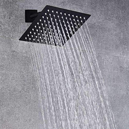 Voolan Rain Shower head, High Pressure Shower Head Made of 304 Stainless Steel, Relaxed Shower Experience Even at Low Water Flow and Pressure (6" Black) - color: Matte Black, size: 6 Inch