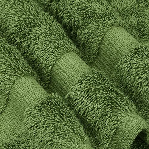 Chakir Turkish Linens 4 Piece Bath Towel Set, 100% Cotton Luxury Turkish Towels for Bathroom, Soft Absorbent Bath Towels, 27 x 54 Inches, Moss - color: Moss