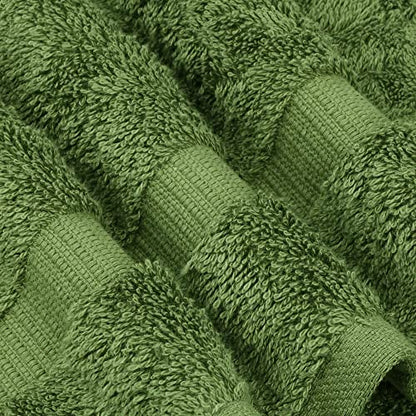 Chakir Turkish Linens 4 Piece Bath Towel Set, 100% Cotton Luxury Turkish Towels for Bathroom, Soft Absorbent Bath Towels, 27 x 54 Inches, Moss - color: Moss