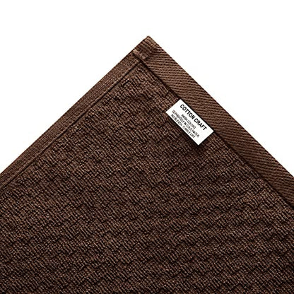 COTTON CRAFT Amazing Kitchen Towel - 12 Pack 100% Cotton Waffle Terry Towel | Chocolate - 16x28 Euro Café Waffle Weave Dish Towels - Soft Absorbent Quick Dry Low Lint Reusable Pantry Bar Cleaning Cloth - color: Chocolate, size: 12 Pack