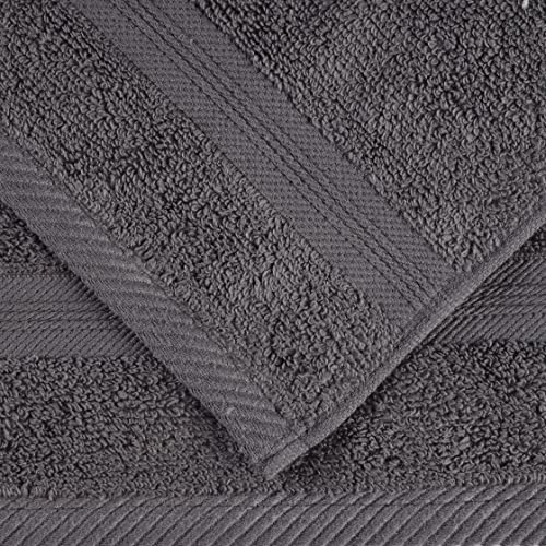 Superior 6-Piece Cotton Towel Set, Soft Plush Essential Towels, Bathroom Decor, Shower, Gym, Spa, Salon, Resort, Airbnb, Includes 2 Hand, 2 Face, and 2 Bath Towels, Smart Dry Collection, Grey