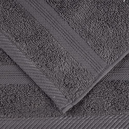 Superior 6-Piece Cotton Towel Set, Soft Plush Essential Towels, Bathroom Decor, Shower, Gym, Spa, Salon, Resort, Airbnb, Includes 2 Hand, 2 Face, and 2 Bath Towels, Smart Dry Collection, Grey