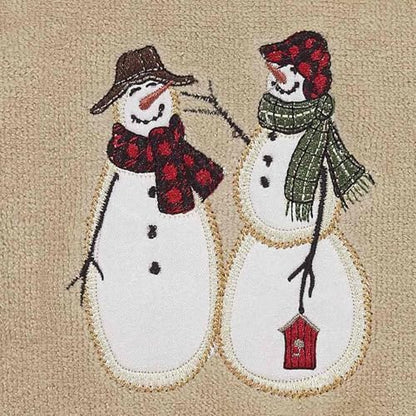 Avanti Linens - Hand Towels, Soft & Absorbent, Embroidered, Christmas Decorations, Set of 2 (Snowmen Gathering Collection) - size: 2pc Hand Towels