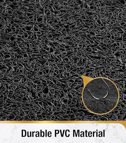 HITSLAM Bathtub Mat Non Slip, 35 x 16 Inch Long Soft PVC Loofah Shower Mat, Bath Mat for Tub Without Suction Cups, Quick Drying Bath Tub Mat for Shower and Bathroom, Easy to Clean, Black - color: Black