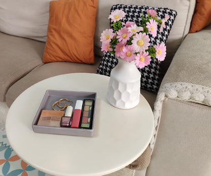 Small Mini Square Tray (5.9 inch) 3 Pack, Hard Plastic Gray Tray | 5.9"x5.9"x0.8" Tiny, Sturdy, Solid Tray, Lightweight for Coffee, Desserts, Drinks, Party, Seasoning, Perfume and Display. - color: Gray - 3 Tray, size: 5.9" x 5.9" x 0.8"