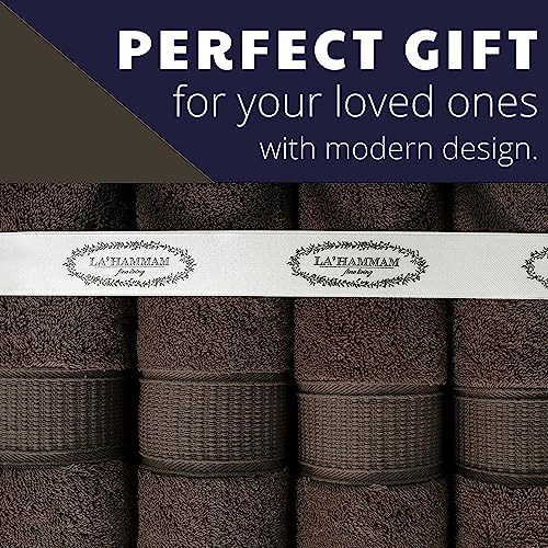 LA' HAM MAM FINE LIVING Luxury Turkish Cotton Towels Easy Care, Extra Soft & Absorbent, Hotel & Spa Quality, Kitchen & Bathroom Turkish Towels (Washcloth Set - 4 Pack, Dark Brown) - color: Dark Brown, size: Washcloth Set - 4 pack