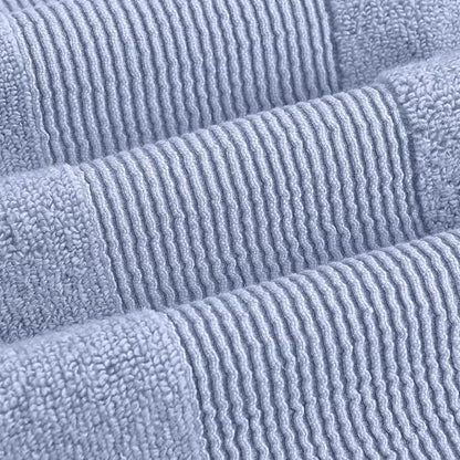 Modern Threads Air Cloud 6-Piece Towel Set - 100% Zero-Twist Cotton, 500 GSM, Quick Dry & Plush, Blue - color: Blue, size: 6 Pcs Towel Set