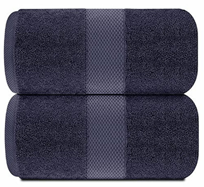 White Classic Luxury Soft Navy Bath Sheet Towels - 650 GSM Cotton Luxury Bath Towels Extra Large 35x70 | Highly Absorbent and Quick Dry | Hotel Collection Extra Large Bath Towels Oversized, 2 Pack - color: 15: Navy Blue