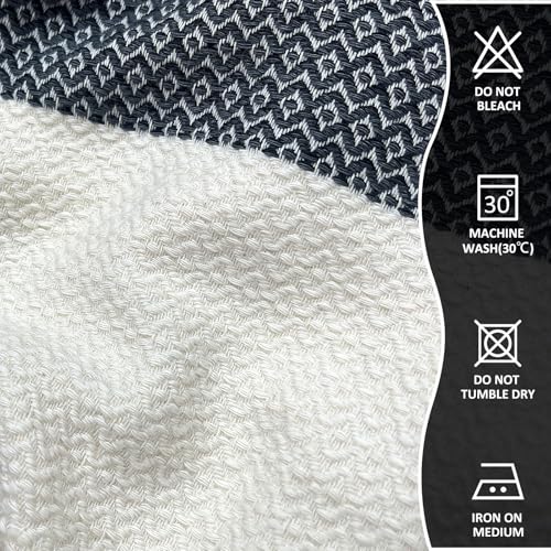 cabanana Hand Towels for Bathroom - 2-Pack,18x30 Inch-100% Cotton,Turkish Bathroom Hand Towels,Super Absorbent & Quick-Dry Soft for Bath, Kitchen, Spa, Face, Hair, Dishcloth (New Black) - color: Z Diamond Black