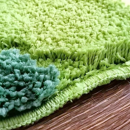 Cute Moss Bathroom Rugs Shaggy Washable Green Moss Bath Mat for Bathroom Non Slip Absorbent Bath Rugs for Shower, Tub, Sink, Toilet, Entry Way, 31''×20'' - color: Green Moss Rug 1