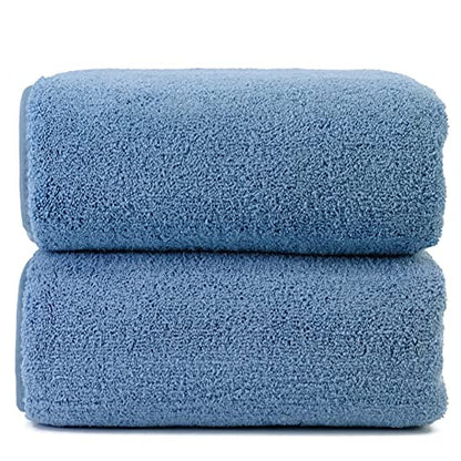 ProHomTex Microfiber Bath Towels, Set of 2 (30" x 60") Quick Dry, Ultra Soft, Super Absorbent, Hotel Quality Spa Like Towels (Blue)