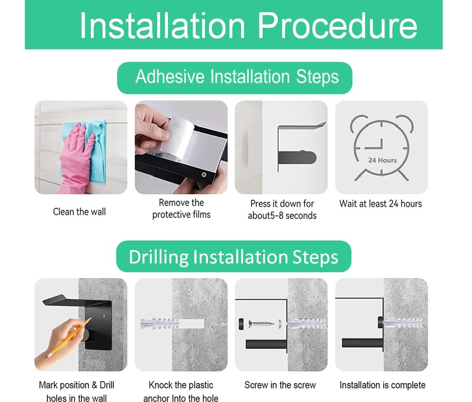 Premium Toilet Paper Holder with Phone Shelf, Wall Mounted, for Bathroom, Living Room, Restroom, RV, and so on, Stainless Steel-Rustproof,Tissue Roll Holder with Storage Shelf-Silvery(YaoJooHome) - color: Silver