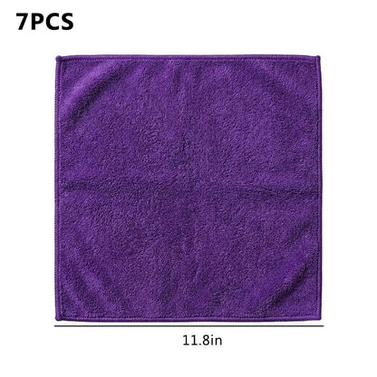 7PCS Hot Pink Microfiber Face Cloths, Dry Quickly and Reusable for Removing Makeup, Thick Absorbent Towel for Cleans Without Leaving Water Marks - color: Hot Pink