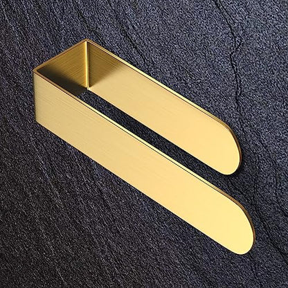HUFEEOH Adhesive Hand Towel Holder, Kitchen Towel Hanger Towel Bars Wall Mounted, Stainless Steel Bath Towel Holder for Bathroom Hotel Kitchen (8 inch, Gold) - color: Gold, size: 8 Inch