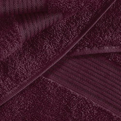 Ultra Soft 6 Pack Cotton Towel Set, Contains 2 Bath Towels 28x55 inch, 2 Hand Towels 16x24 inch & 2 Wash Coths 12x12 inch, Ideal for Everyday use, Compact & Lightweight - Burgundy Red - color: Burgundy