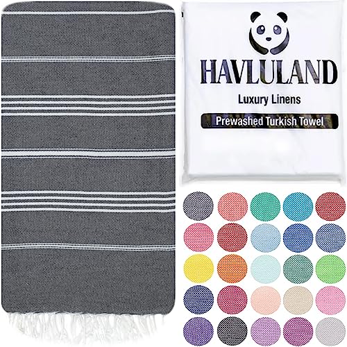 Turkish Beach Towel, Oversized 40" x 72", 100% Cotton - Grey | Quick Dry, Sand Resistant, Reversible, Machine Washable, Lightweight Peshtemal Towel for Beach, Pool, Travel & Spa - color: Grey