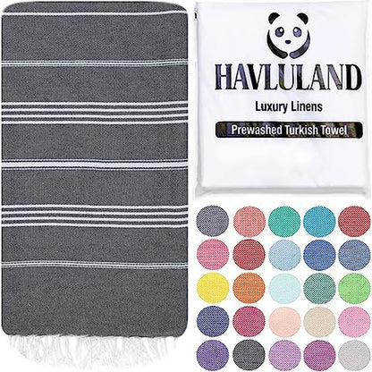 Turkish Beach Towel, Oversized 40" x 72", 100% Cotton - Grey | Quick Dry, Sand Resistant, Reversible, Machine Washable, Lightweight Peshtemal Towel for Beach, Pool, Travel & Spa - color: Grey