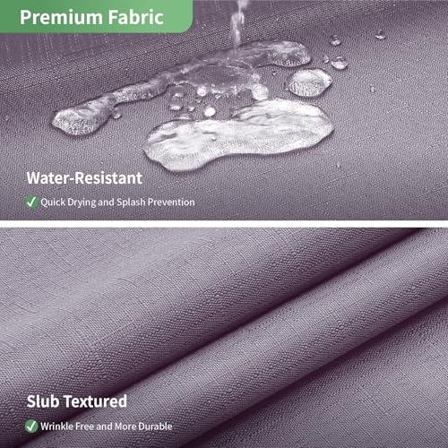 eachope Lavender No Hook Shower Curtain with Snap-in Fabric Liner Set,Slub Textured Fabric Shower Curtains for Bathroom,Hotel Style Modern Shower Curtain,Water Repellent & Washable,71x74(72) - color: Lavender, size: 71"W x 74"L (Pack of 1)