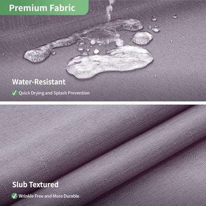 eachope Lavender No Hook Shower Curtain with Snap-in Fabric Liner Set,Slub Textured Fabric Shower Curtains for Bathroom,Hotel Style Modern Shower Curtain,Water Repellent & Washable,71x74(72) - color: Lavender, size: 71"W x 74"L (Pack of 1)